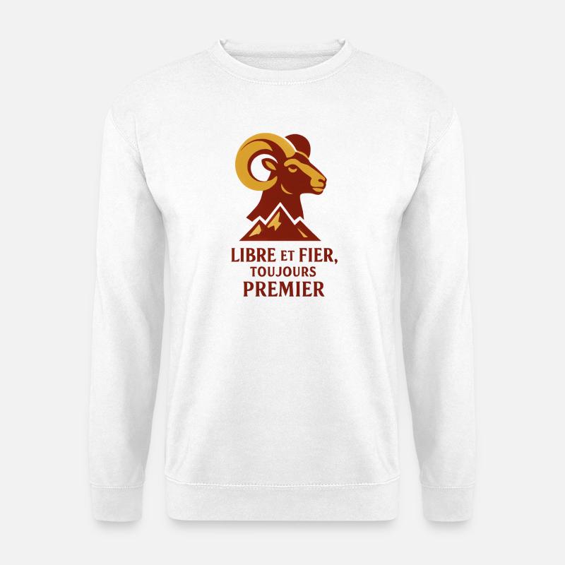 Widder Sternzeichen - Astrologie - Unisex Pullover - Weiß