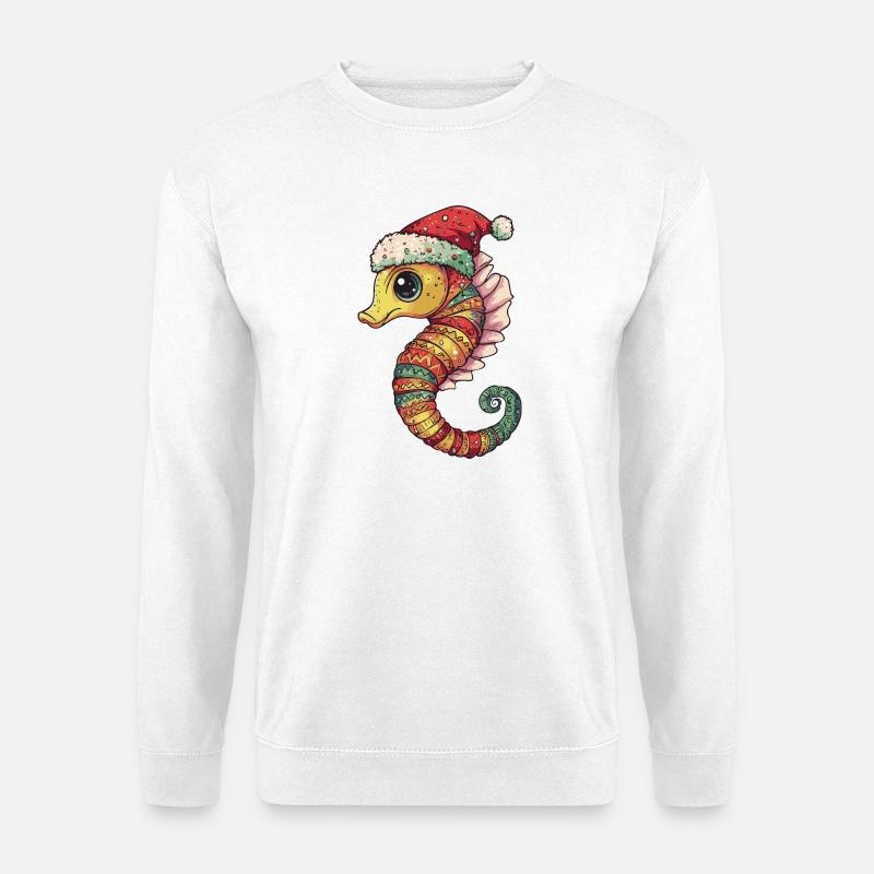 Seepferd Weihnachten - Unisex Pullover - Weiß