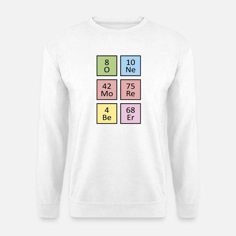 Farbblock von Elementsymbolen - Unisex Pullover - Weiß