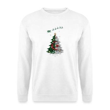 Weihnachtsbaum mit algerischer Flagge - Unisex Pullover - Weiß - Vorne