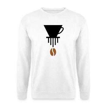Pour-Over-Liebe: Minimalistisches Barista-Icon - Unisex Pullover - Weiß - Vorne