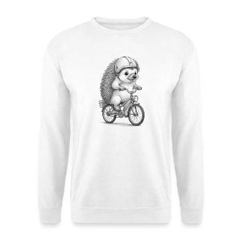 Igelfahrer auf Vintage-Motorrad - Unisex Pullover - Weiß - Vorne
