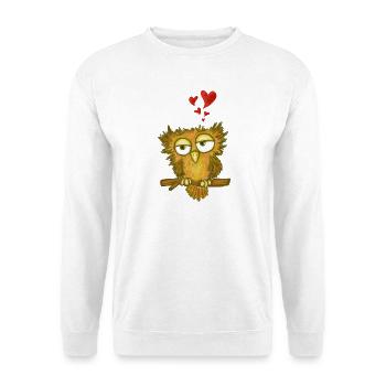 Hibou amoureux - Sweat-shirt Unisexe - blanc - Devant