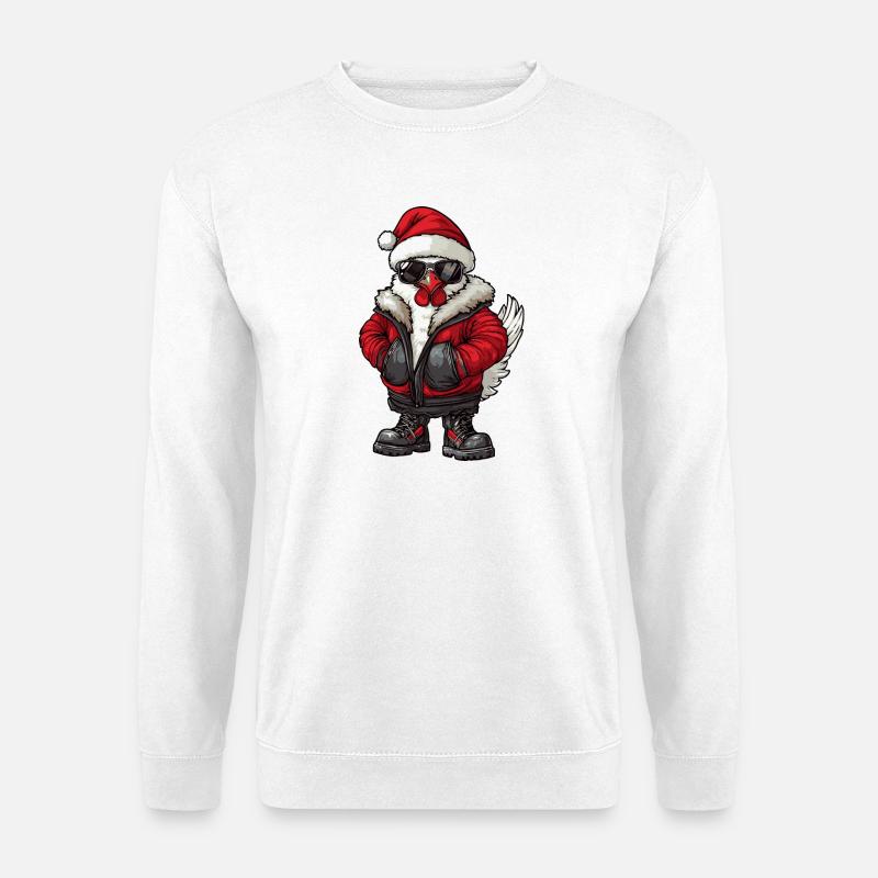 Huhn Weihnachten Winter - Unisex Pullover - Weiß