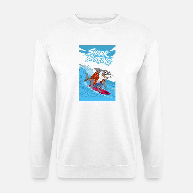 Hai-Surfen - Unisex Pullover - Weiß