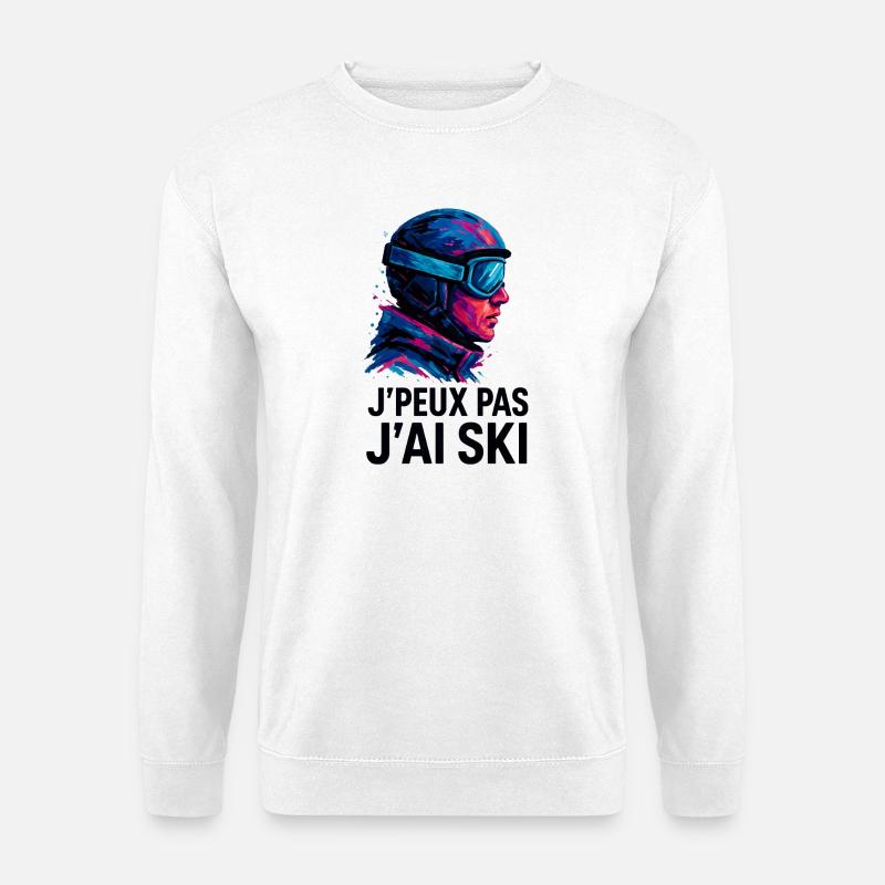 Ich kann nicht Skifahren. - Unisex Pullover - Weiß