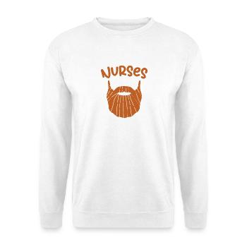 The Best Nurses Have Beards Funny Nurse Tee Design - Unisex Pullover - Weiß - Vorne - Alina (178cm) & Michal (187cm)