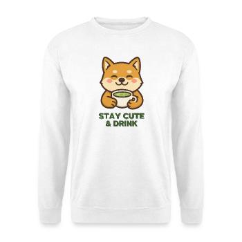 Sweet Shiba with Matcha - Unisex Sweatshirt - white - Front