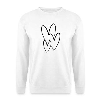Herzen - Unisex Pullover - Weiß - Vorne