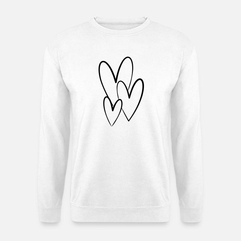 Herzen - Unisex Pullover - Weiß