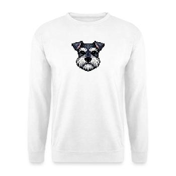 Portrait de Schnauzer de Pixel Dogs dans un style rétro - Sweat-shirt Unisexe - blanc - Devant