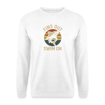 Fins out – shark at sunset - Unisex Sweatshirt - white - Front