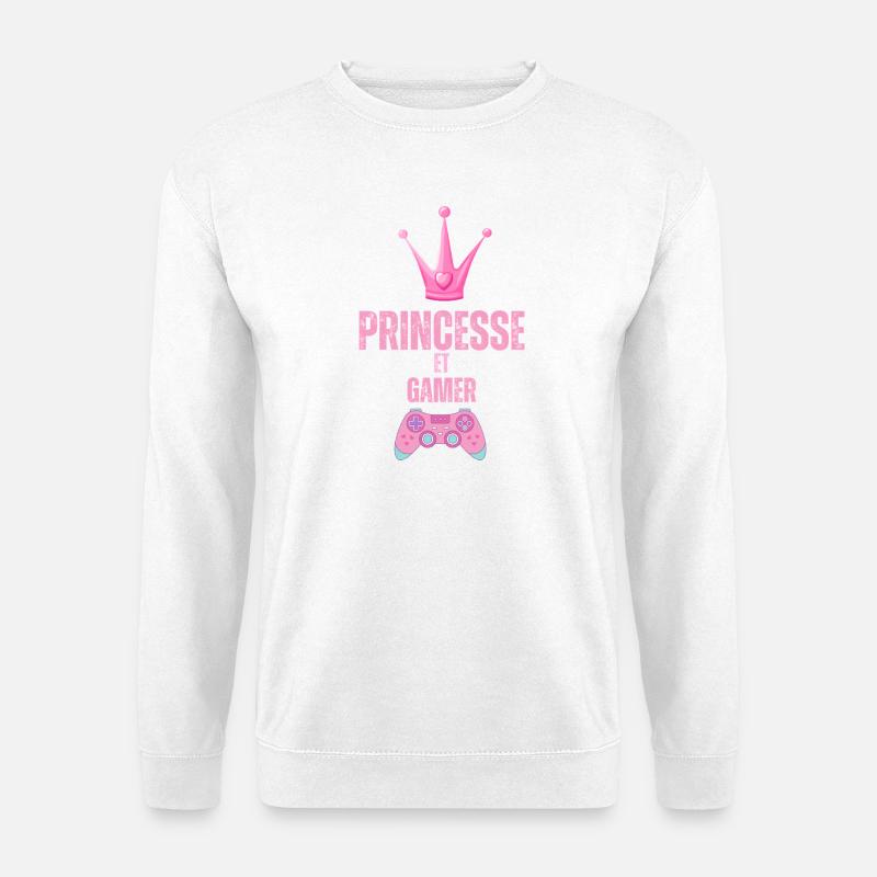 Prinzessin und Gamer - Unisex Pullover - Weiß