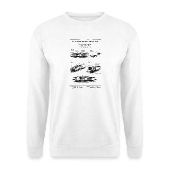 Patent für Jet-Triebwerk-Flugzeugantrieb. - Unisex Pullover - Weiß - Vorne