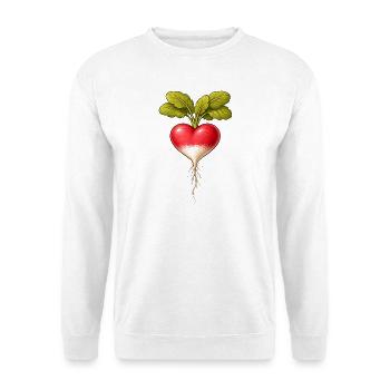 Radieschen Herzform Vintage Botanisch  - Unisex Pullover - Weiß - Vorne