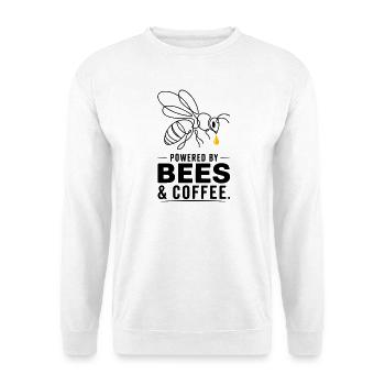 Abeille avec des gouttes en une seule ligne - Sweat-shirt Unisexe - blanc - Devant