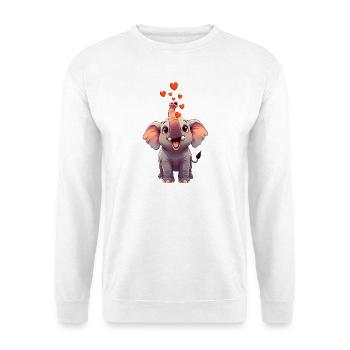Elefant trompetet Herzen - Unisex Pullover - Weiß - Vorne