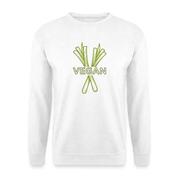 Vegan Lauch Silhouette  - Unisex Pullover - Weiß - Vorne