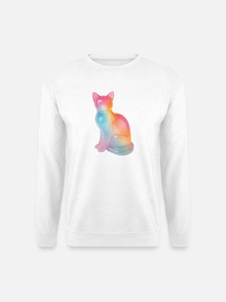 Regenbogenkatze Prisma - Unisex Pullover - Weiß
