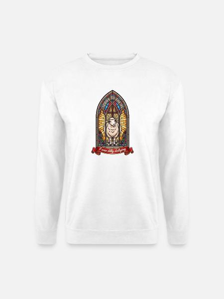 Lamm im Buntglas: Dilly trödelnd - Unisex Pullover - Weiß