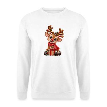Rentier - Unisex Pullover - Weiß - Vorne - Alina (178cm) & Michal (187cm)