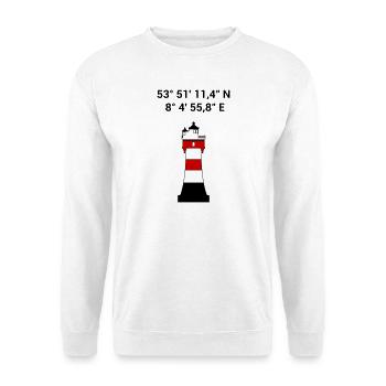 Leuchtturm Roter Sand Seefahrt Segeln Nordsee - Unisex Pullover - Weiß - Vorne - Alina (178cm) & Michal (187cm)