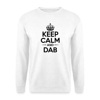Bleib ruhig und dab - Unisex Pullover - Weiß - Vorne - Alina (178cm) & Michal (187cm)