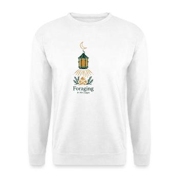 Pilze Sammeln Mondlicht Cottagecore Wald T-Shirt - Unisex Pullover - Weiß - Vorne - Alina (178cm) & Michal (187cm)