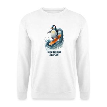 Flight Was Never an Option- Pinguin - Unisex Pullover - Weiß - Vorne - Alina (178cm) & Michal (187cm)