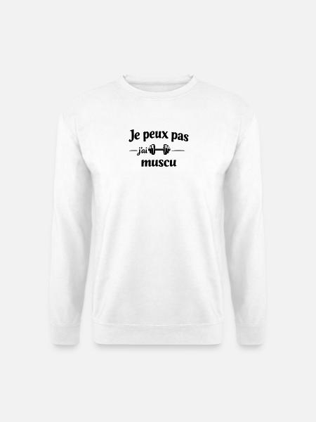 Ich kann nicht, ich habe muskulös – Humor, Fitness und Sport - Unisex Pullover - Weiß