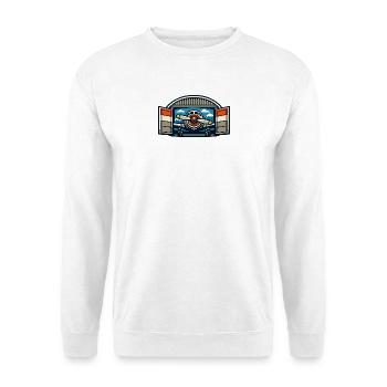 Retro Propeller Flugzeug Hangar - Unisex Pullover - Weiß - Vorne