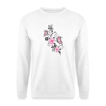 Cherry blossoms with butterflies - Unisex Sweatshirt - white - Front