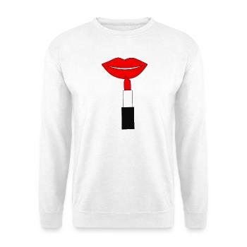 Lippenstift Lippen rot - Unisex Pullover - Weiß - Vorne