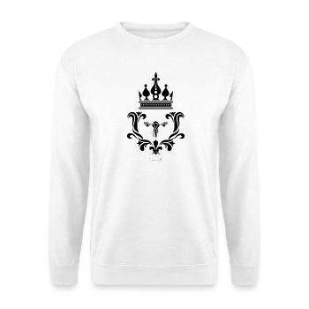 meine Gebärmutter - Unisex Pullover - Weiß - Vorne - Alina (178cm) & Michal (187cm)