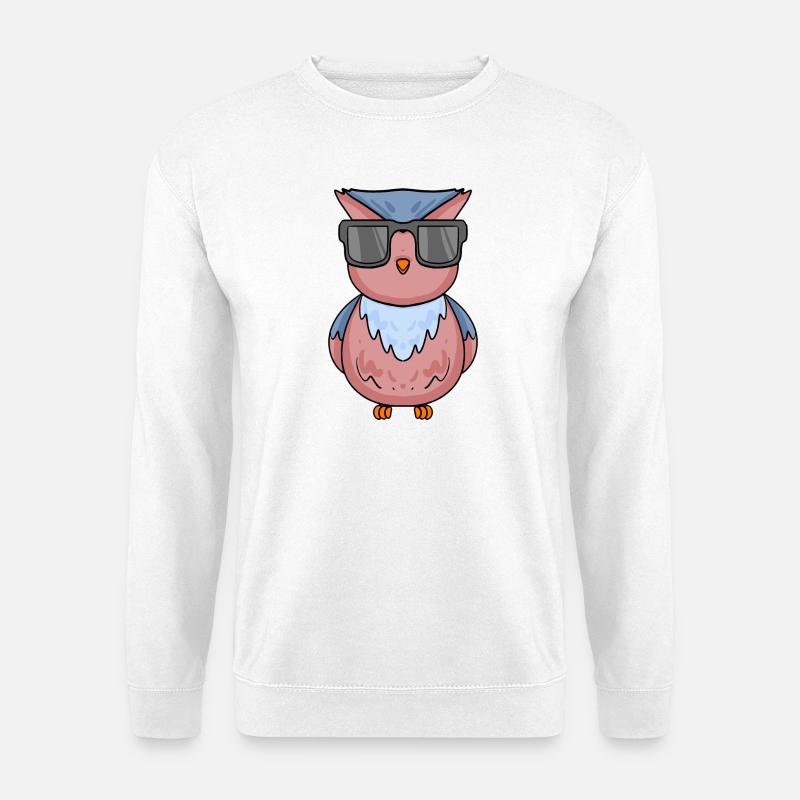 coole Eule mit Sonnenbrille - Unisex Pullover - Weiß