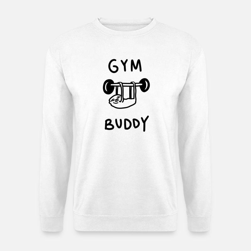 Gym Buddy Faultier - Unisex Pullover - Weiß