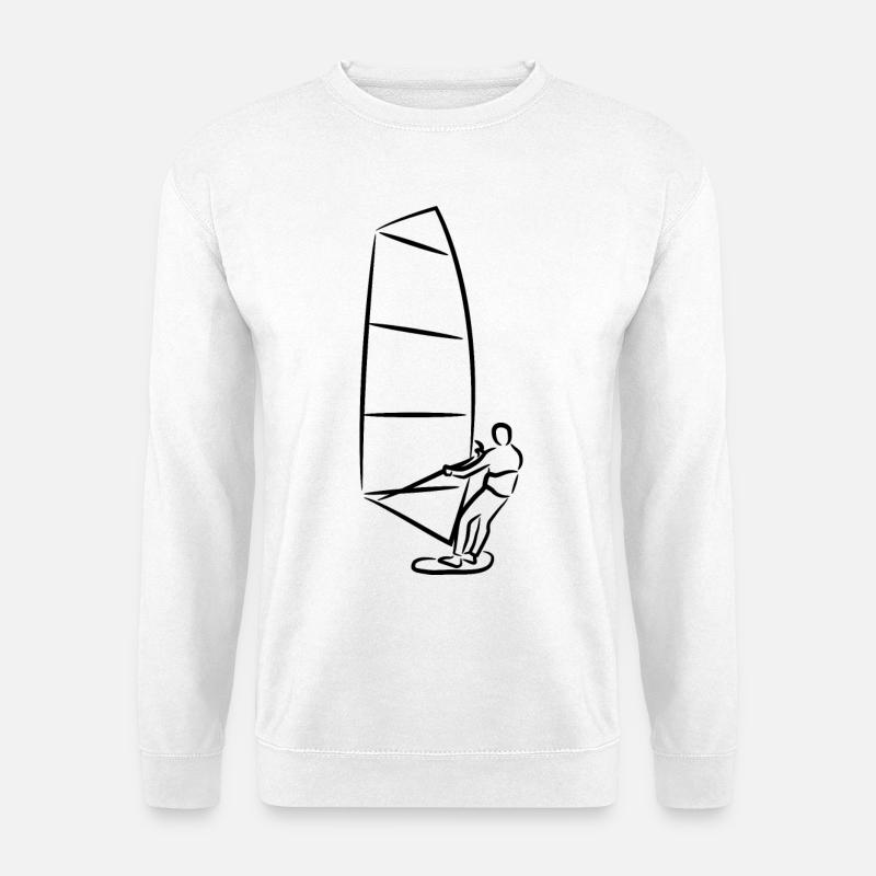 Windsurfer Skizze - Unisex Pullover - Weiß