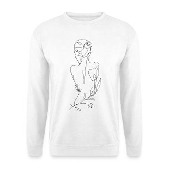 Woman T-shirt motif, print design - Unisex Sweatshirt - white - Front
