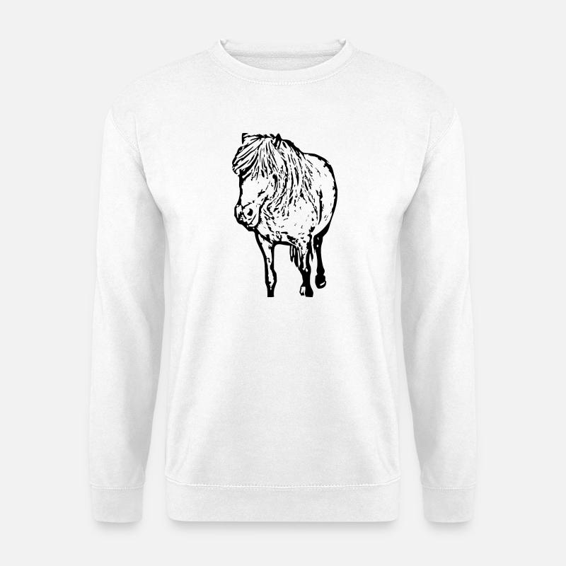 Pferde T-shirt Geschenk Reiter  - Unisex Pullover - Weiß