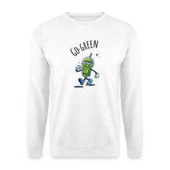 go green juice 3d lustiger becher fresh - Unisex Pullover - Weiß - Vorne