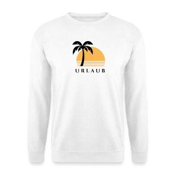 Urlaub mit Palme und Sonnenuntergang - Unisex Pullover - Weiß - Vorne