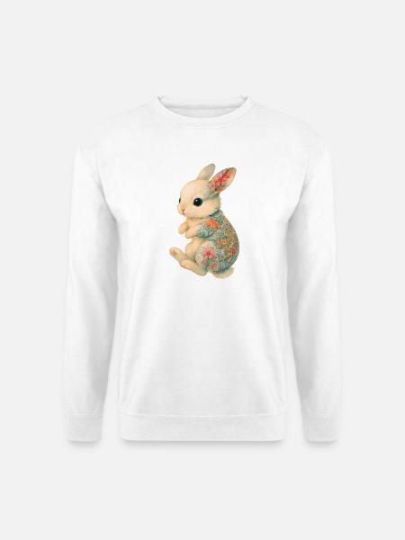 Yakuza Bunny – Weiches Fell, kräftige Tinte - Unisex Pullover - Weiß
