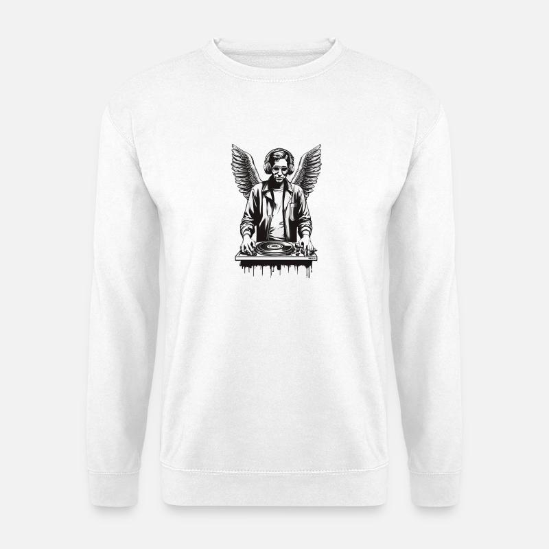DJ Angelique mit Mystical Wings - Unisex Pullover - Weiß