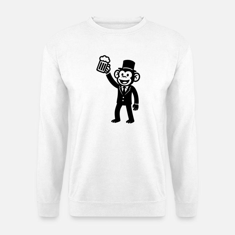 Affe Bachelor Party Bier - Unisex Pullover - Weiß