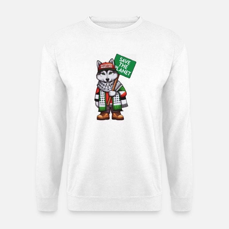 Aussterben_Rebellion_Wolf - Unisex Pullover - Weiß