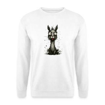 Lustiges Lama mit Zunge – Comic Splash - Unisex Pullover - Weiß - Vorne