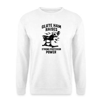 Glute Ham Raise Fitness Gym Posterior Chain - Unisex Sweatshirt - white - Front