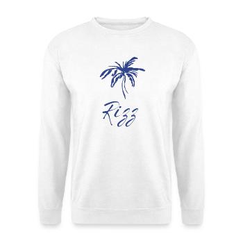 Rizz Palm Tropenprint - Unisex Pullover - Weiß - Vorne
