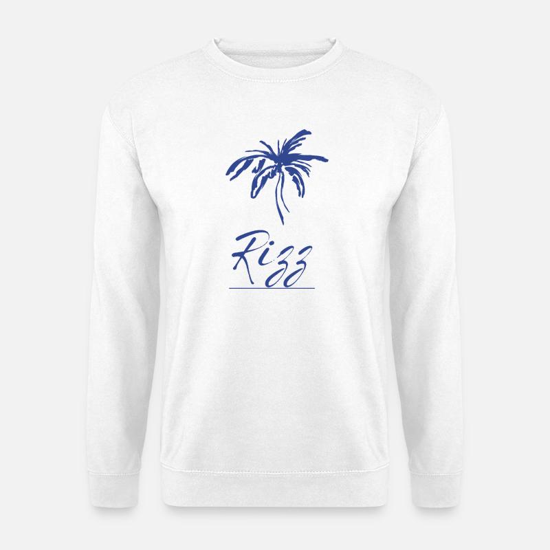 Rizz Palm Tropenprint - Unisex Pullover - Weiß