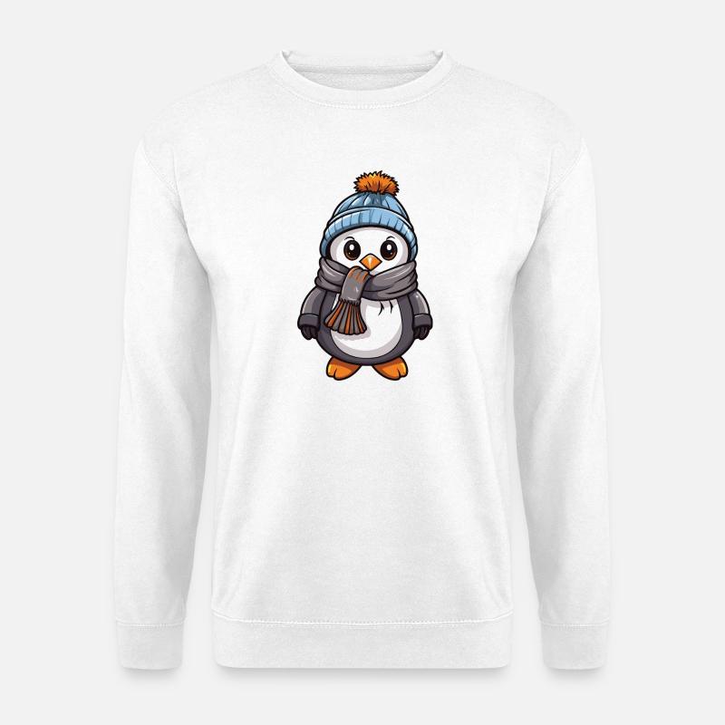Penguin Comic Cute Winter - Unisex Sweatshirt - white